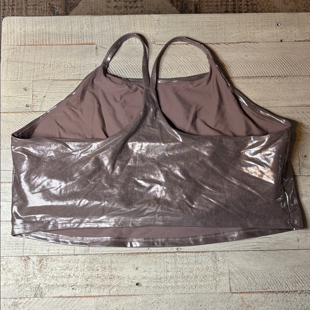 Old Navy Active Metallic Bronze Sports Bra 4X - Picture 7 of 15
